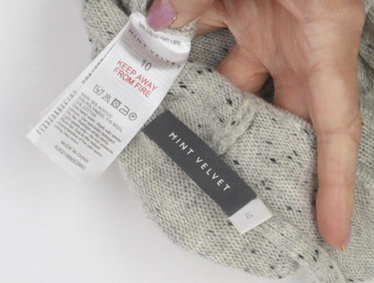 Womens UK Size 10 Mint Velvet Grey Cardigan Jumper