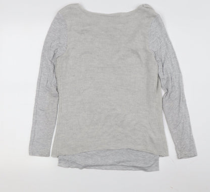 Mint Velvet Women’s Grey Cowl Neck Pullover Jumper Size 10