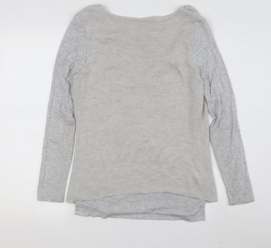 Mint Velvet Women’s Grey Cowl Neck Pullover Jumper Size 10