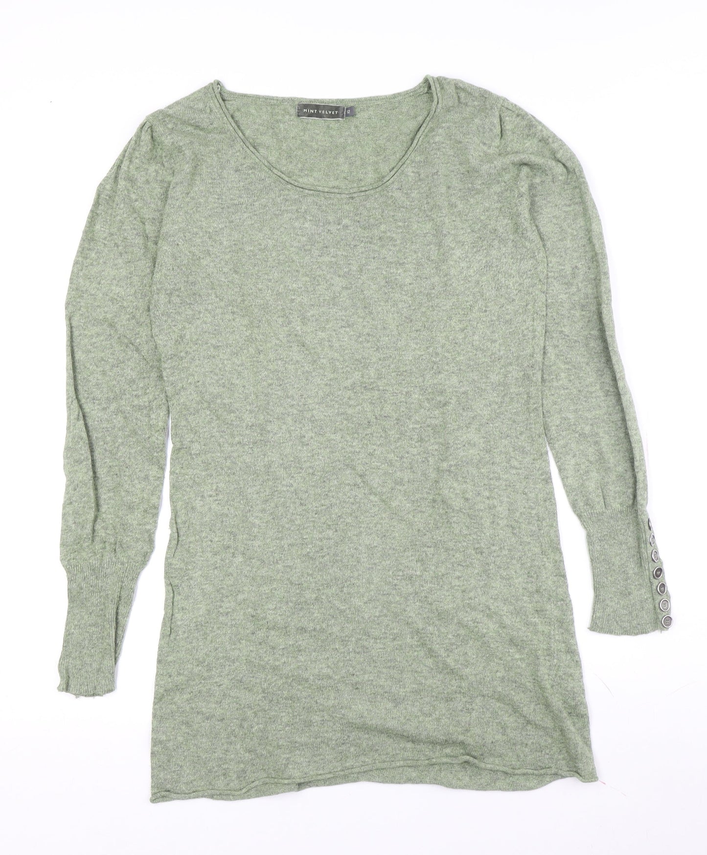 Womens UK Size 12 Mint Velvet Green Tunic Jumper