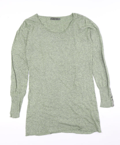 Womens UK Size 12 Mint Velvet Green Tunic Jumper