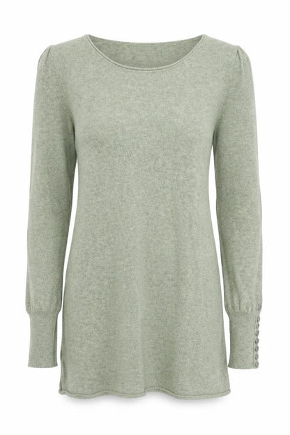 Womens UK Size 12 Mint Velvet Green Tunic Jumper