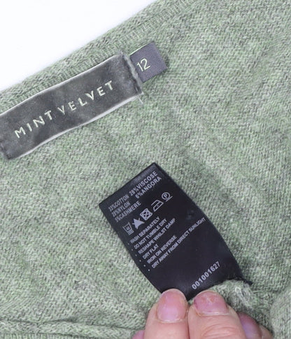 Womens UK Size 12 Mint Velvet Green Tunic Jumper