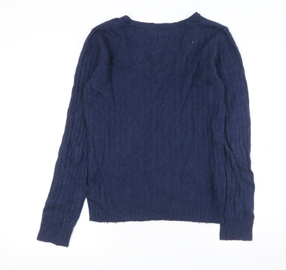 Womens UK Size 12 Crew Clothing Co. Blue Pullover Jumper