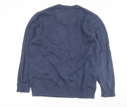 Maine New England Men's Blue V-Neck Pullover Jumper M