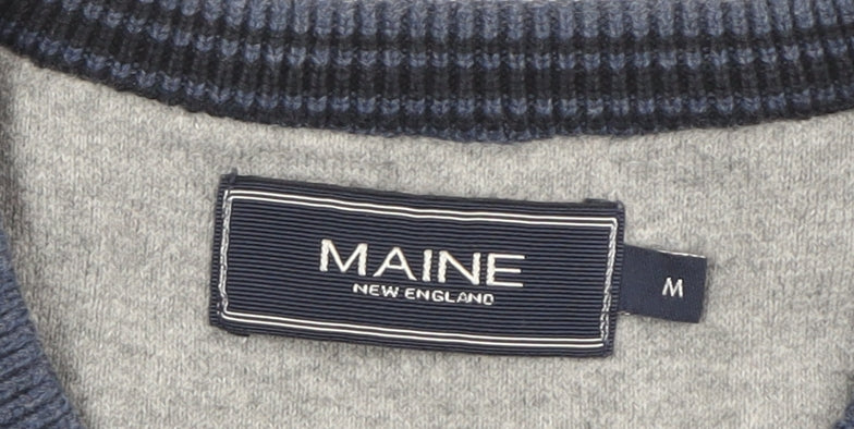 Maine New England Men's Blue V-Neck Pullover Jumper M