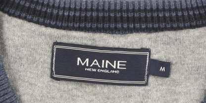 Maine New England Men's Blue V-Neck Pullover Jumper M