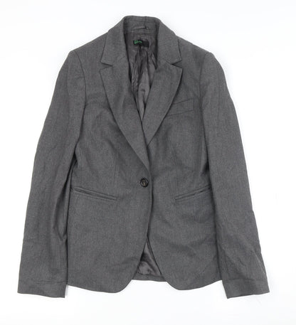 Womens UK Size 10 United Colors of Benetton Grey Basic Jacket
