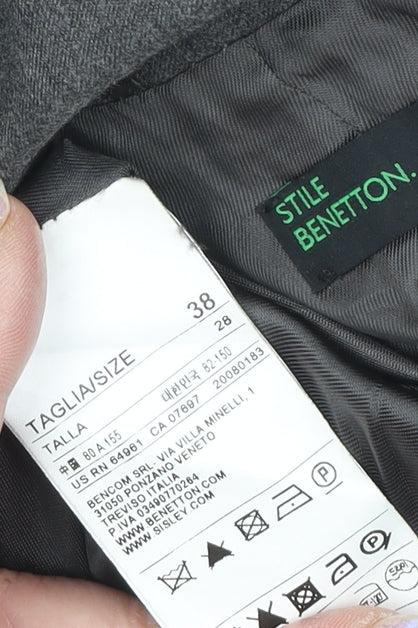 Womens UK Size 10 United Colors of Benetton Grey Basic Jacket