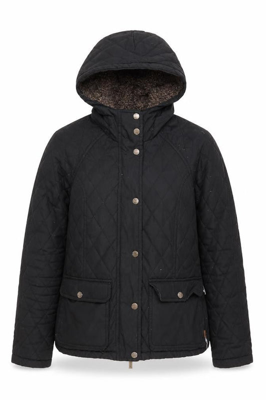 FatFace Women’s Black Quilted Jacket, Size 10, Winter Casual