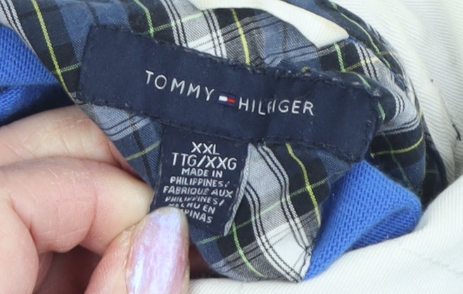 Tommy Hilfiger Men's Blue Striped 2XL Polo Shirt