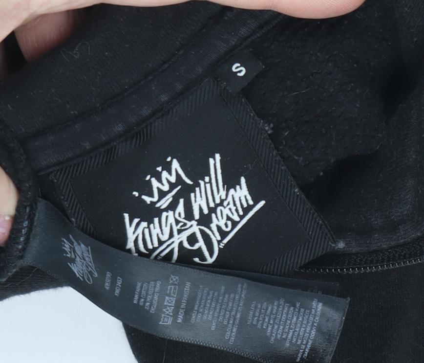 Mens UK Size S Kings Will Dream Black Full Zip Hoodie