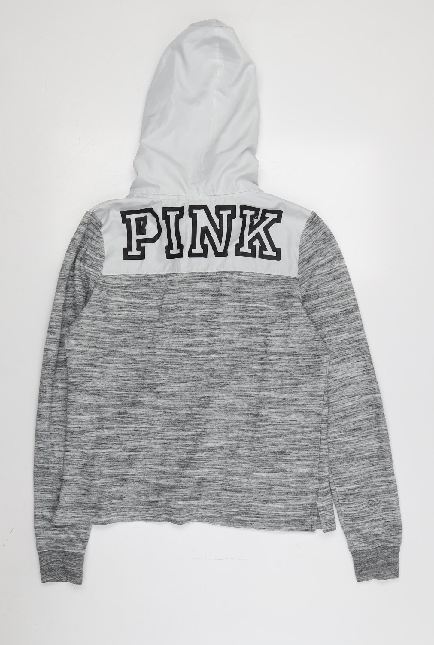 PINK Women's Grey Full Zip Hoodie XS, Casual Comfort