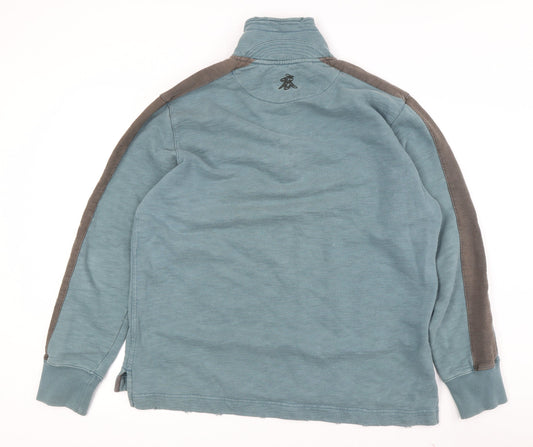 White Stuff Men's Blue Medium 1/2 Zip Sweatshirt