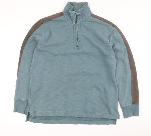 White Stuff Men's Blue Medium 1/2 Zip Sweatshirt