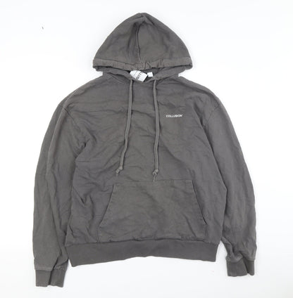 Unisex Adults UK Size M COLLUSION Grey Pullover Hoodie