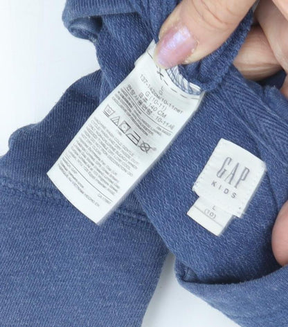 GAP Girls Blue Sequin Logo Hoodie L - Full Zip, Casual Wear