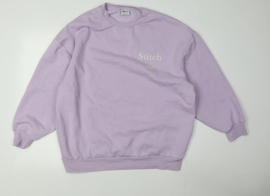 Womens UK Size S Disney Purple Pullover Sweatshirt