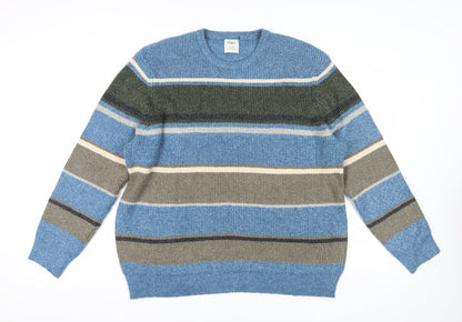 Marks and Spencer Men’s Blue 2XL Striped Pullover Jumper
