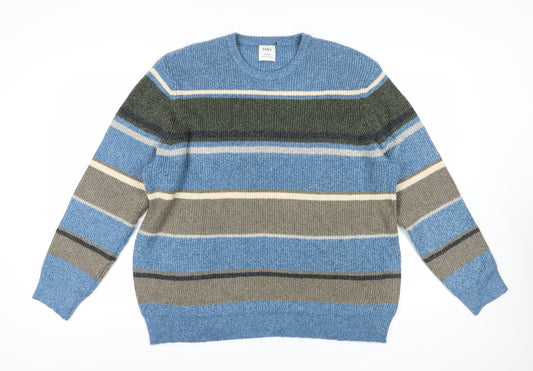 Marks and Spencer Men’s Blue 2XL Striped Pullover Jumper