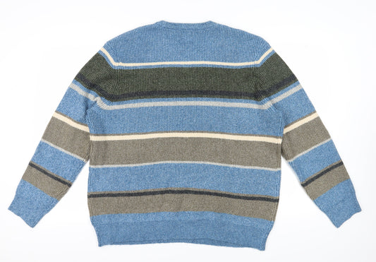 Marks and Spencer Men’s Blue 2XL Striped Pullover Jumper