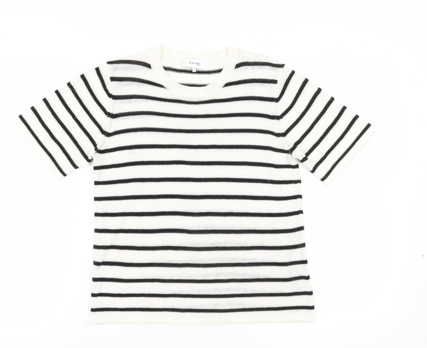 Levete Room Women’s Black & White Striped Pullover Jumper - S