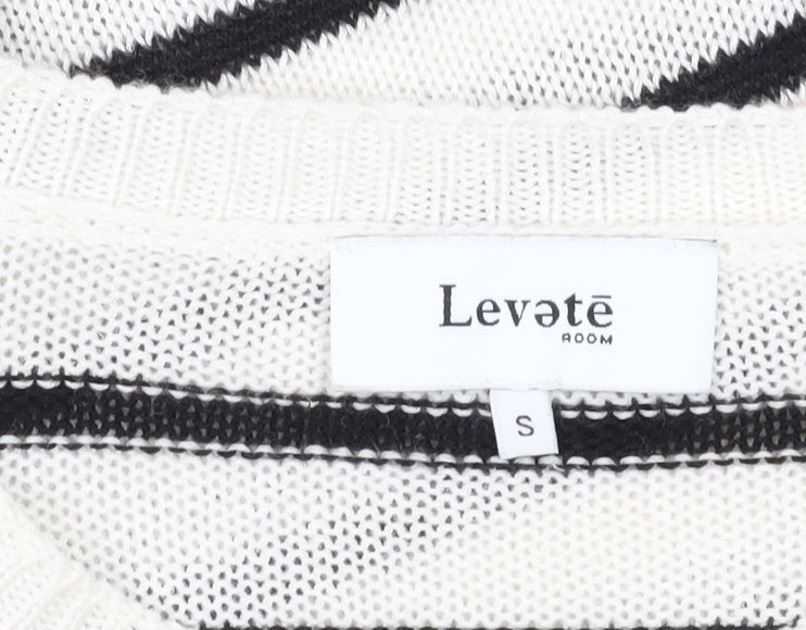 Levete Room Women’s Black & White Striped Pullover Jumper - S