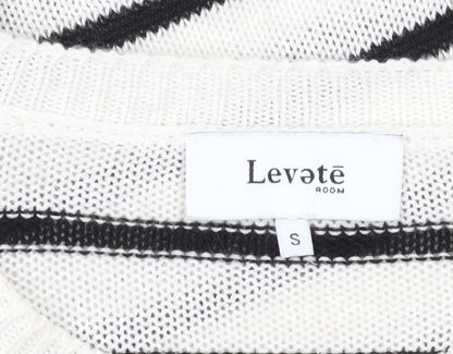 Levete Room Women’s Black & White Striped Pullover Jumper - S