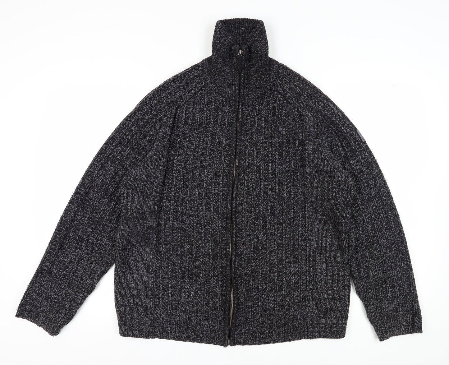 Next Men's Black Cable-Knit Full Zip Jumper Large