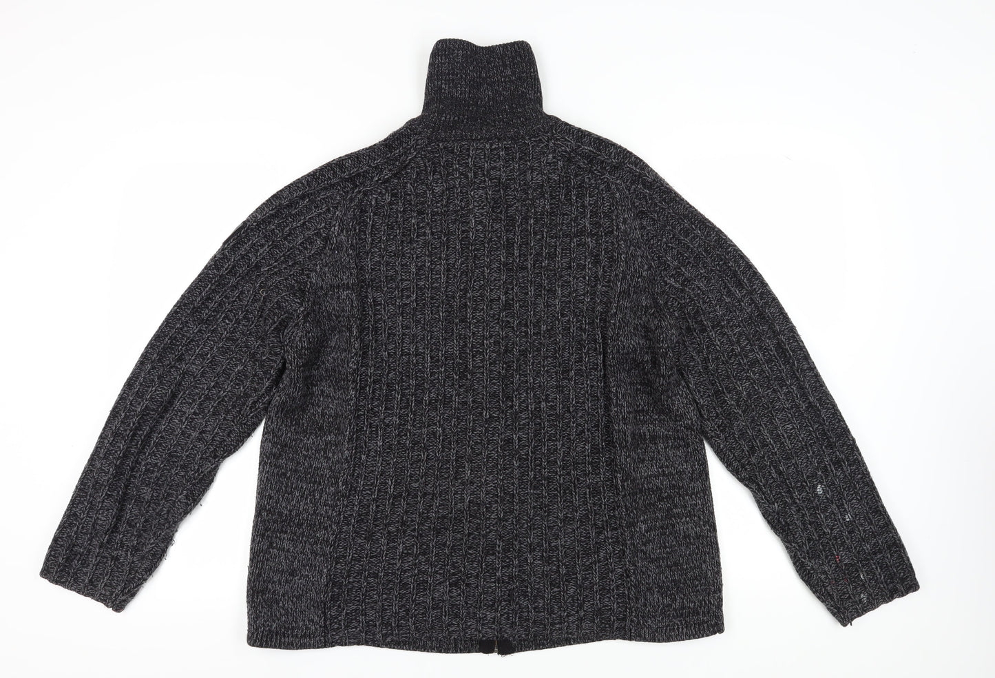 Next Men's Black Cable-Knit Full Zip Jumper Large