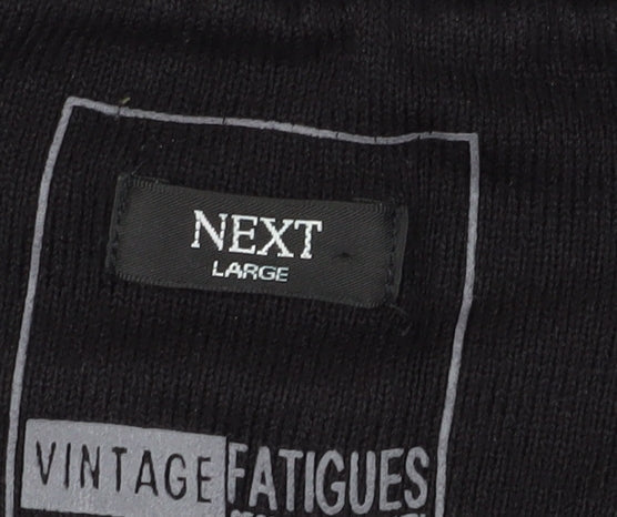 Next Men's Black Cable-Knit Full Zip Jumper Large