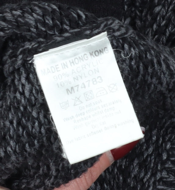 Next Men's Black Cable-Knit Full Zip Jumper Large