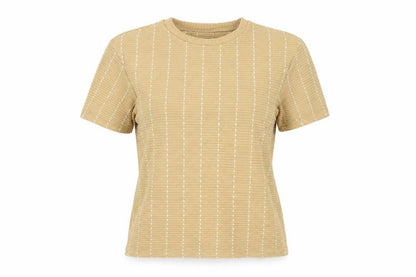 Womens UK Size 12 Zara Beige Basic T-Shirt