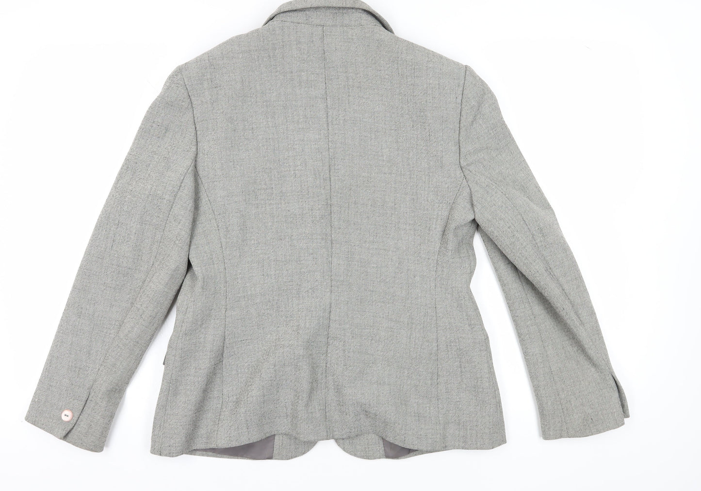 BHS Women's Grey Single-Breasted Suit Jacket Size 14
