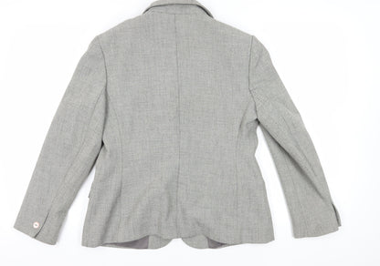 BHS Women's Grey Single-Breasted Suit Jacket Size 14