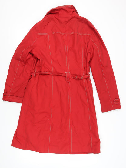 Womens UK Size 16 Wallis Red Trench Coat