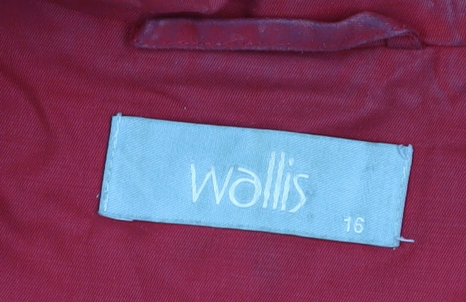Womens UK Size 16 Wallis Red Trench Coat