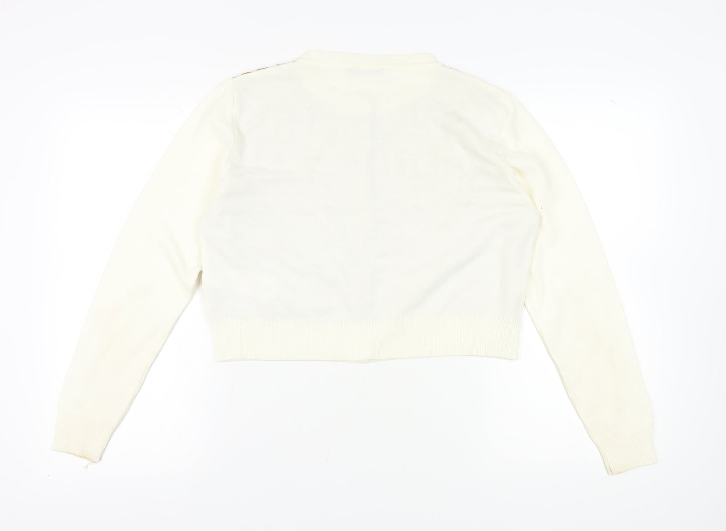 Womens UK Size L Boohoo Beige Cardigan Jumper