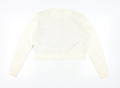 Womens UK Size L Boohoo Beige Cardigan Jumper