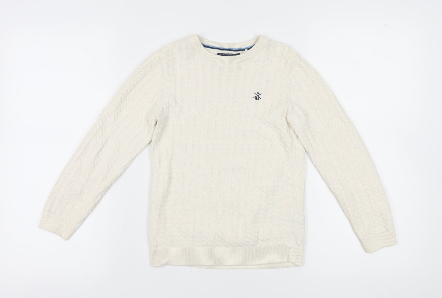Next Girls Ivory Cotton Pullover Jumper, Size 8 Years