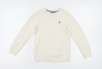 Next Girls Ivory Cotton Pullover Jumper, Size 8 Years