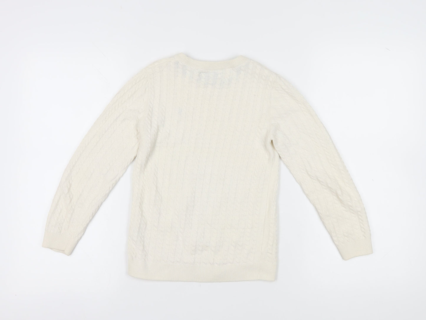 Next Girls Ivory Cotton Pullover Jumper, Size 8 Years