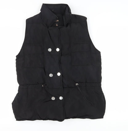 QED LDN Women's Black S Waistcoat Casual Classic