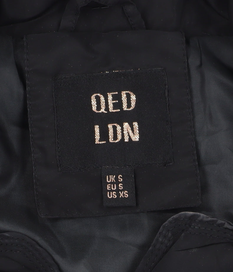 QED LDN Women's Black S Waistcoat Casual Classic
