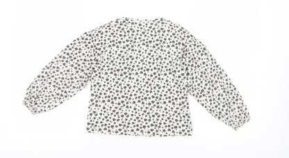 Zara Girls Floral Long Sleeve Blouse, Multicoloured, 9 Years