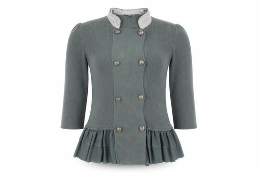 Front view of ASOS Women's Green Cardigan, size 8, Button Accent