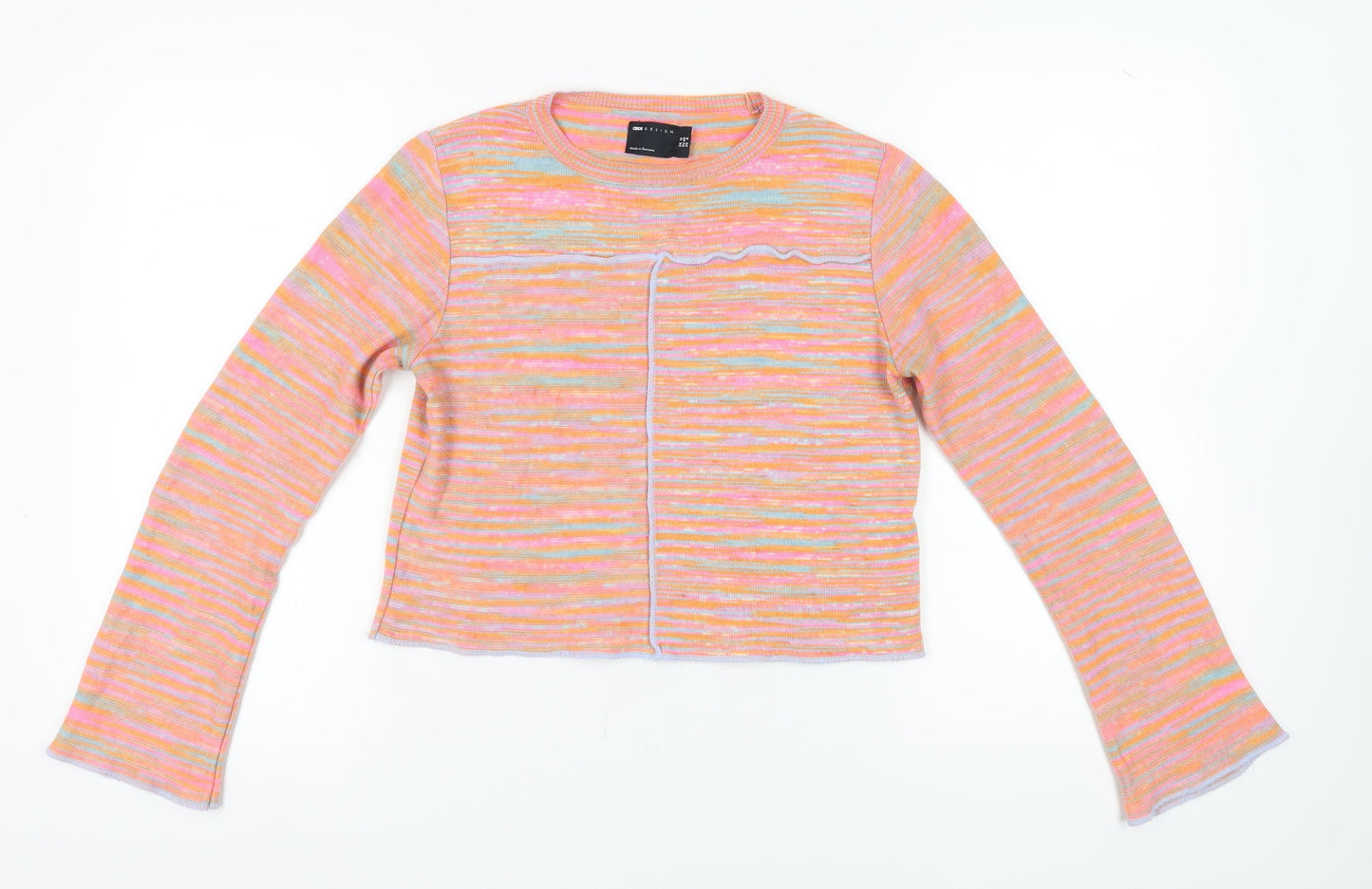 ASOS Design Women's Multicoloured Striped Pullover Jumper Size 12