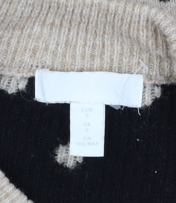 Womens UK Size S H&M Beige Pullover Jumper