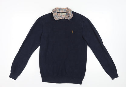 Next Men's Blue Collared Pullover Jumper Size M