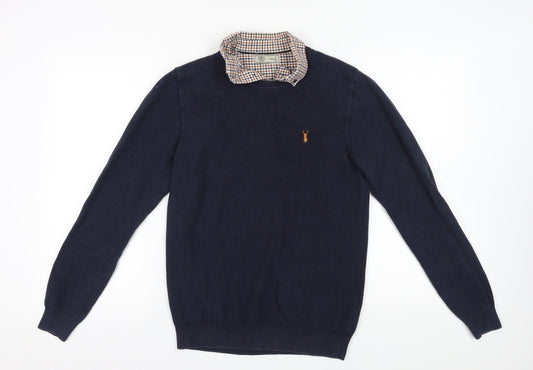 Next Men's Blue Collared Pullover Jumper Size M